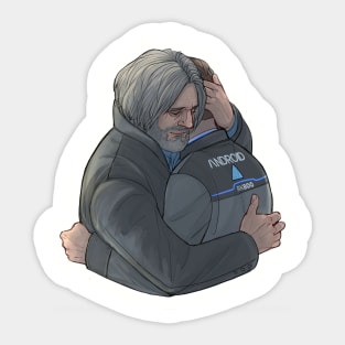 Hank and Connor hug Sticker